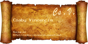 Csaby Vincencia névjegykártya