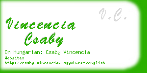 vincencia csaby business card